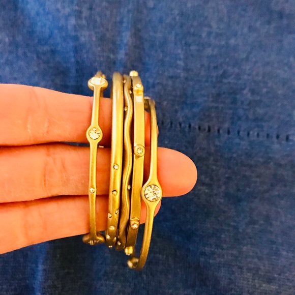 Lia Sophia Jewelry - FAUX GOLD & DIAMOND BANGLE SET